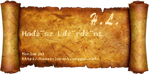 Haász Lóránt névjegykártya
